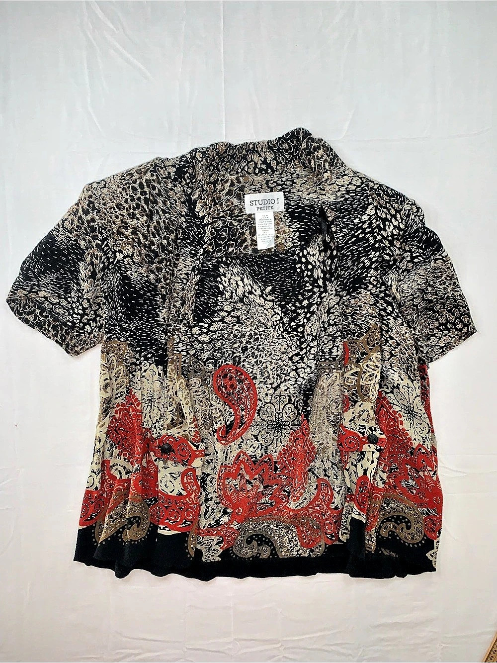 Studio I vintage Paisley Blouse Size 14P